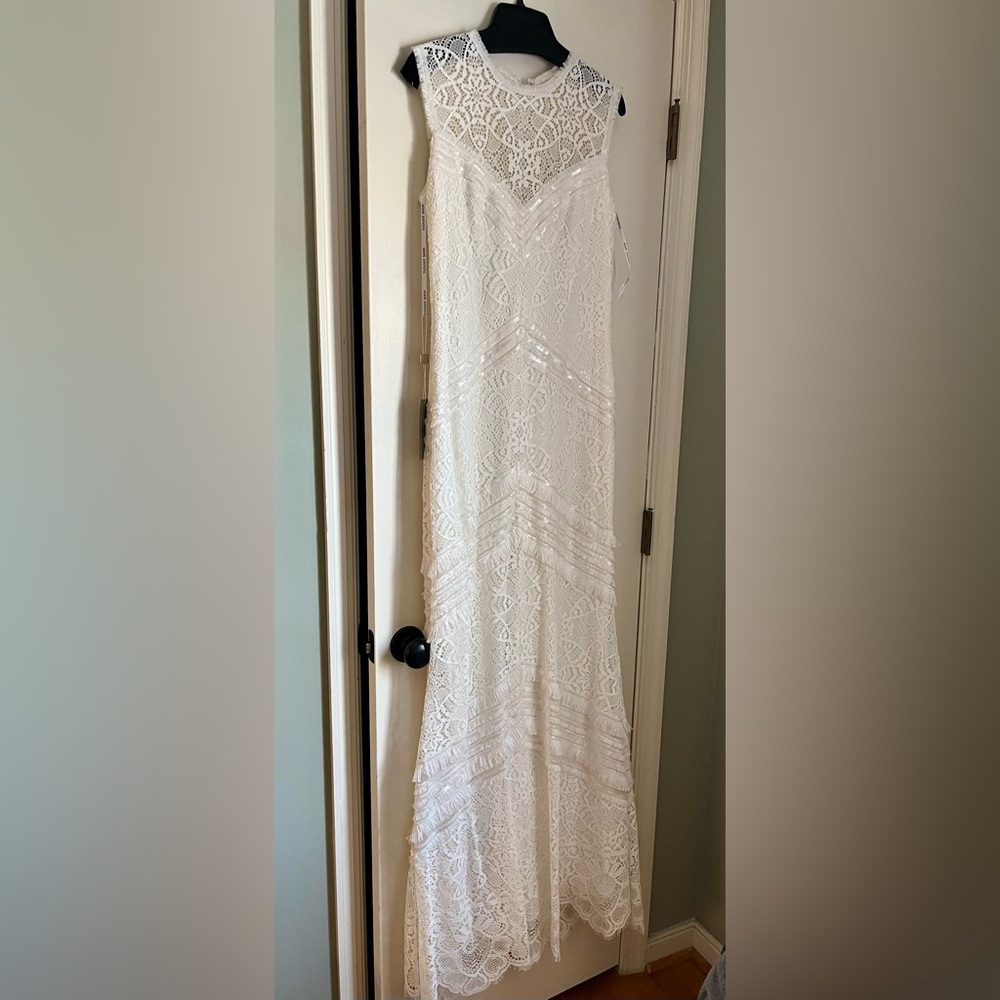 Tadashi Shoji Ivory Lace Dress (size 10)